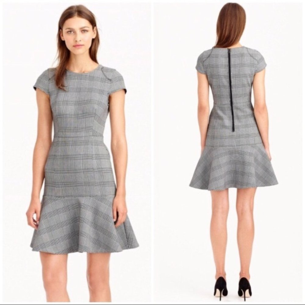 J. Crew Fit & Flare dress in Glen Plaid
